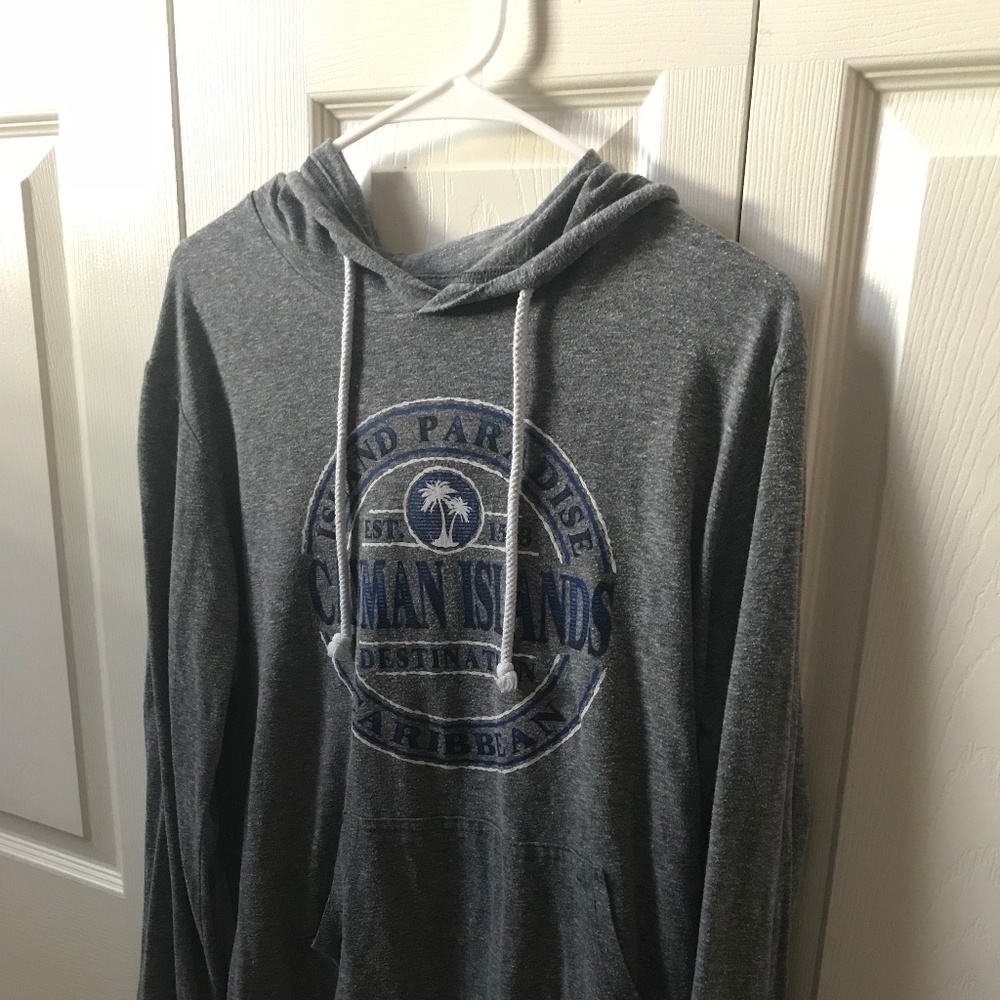 Grey long sleeve thin hoodie